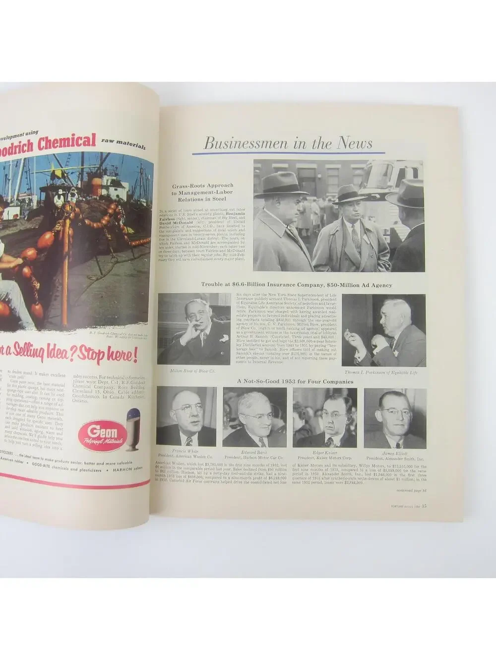Vintage FORTUNE Magazine January 1954 Crown Zellerbach Democrats General Motors